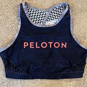 Peloton Dark Blue and Coral Sports Bra
